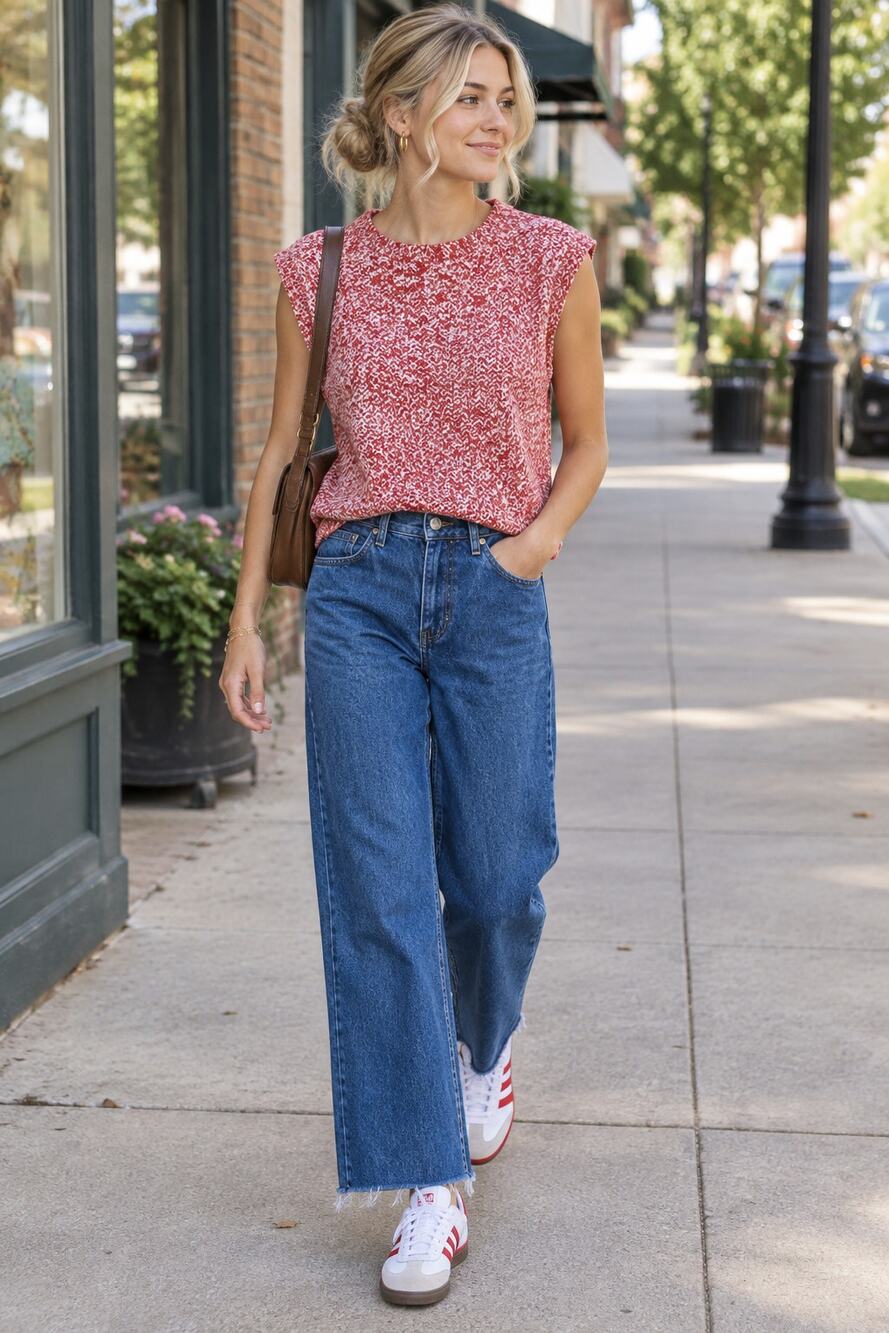 Cropped High Waist Wide Leg Jeans Sz 26